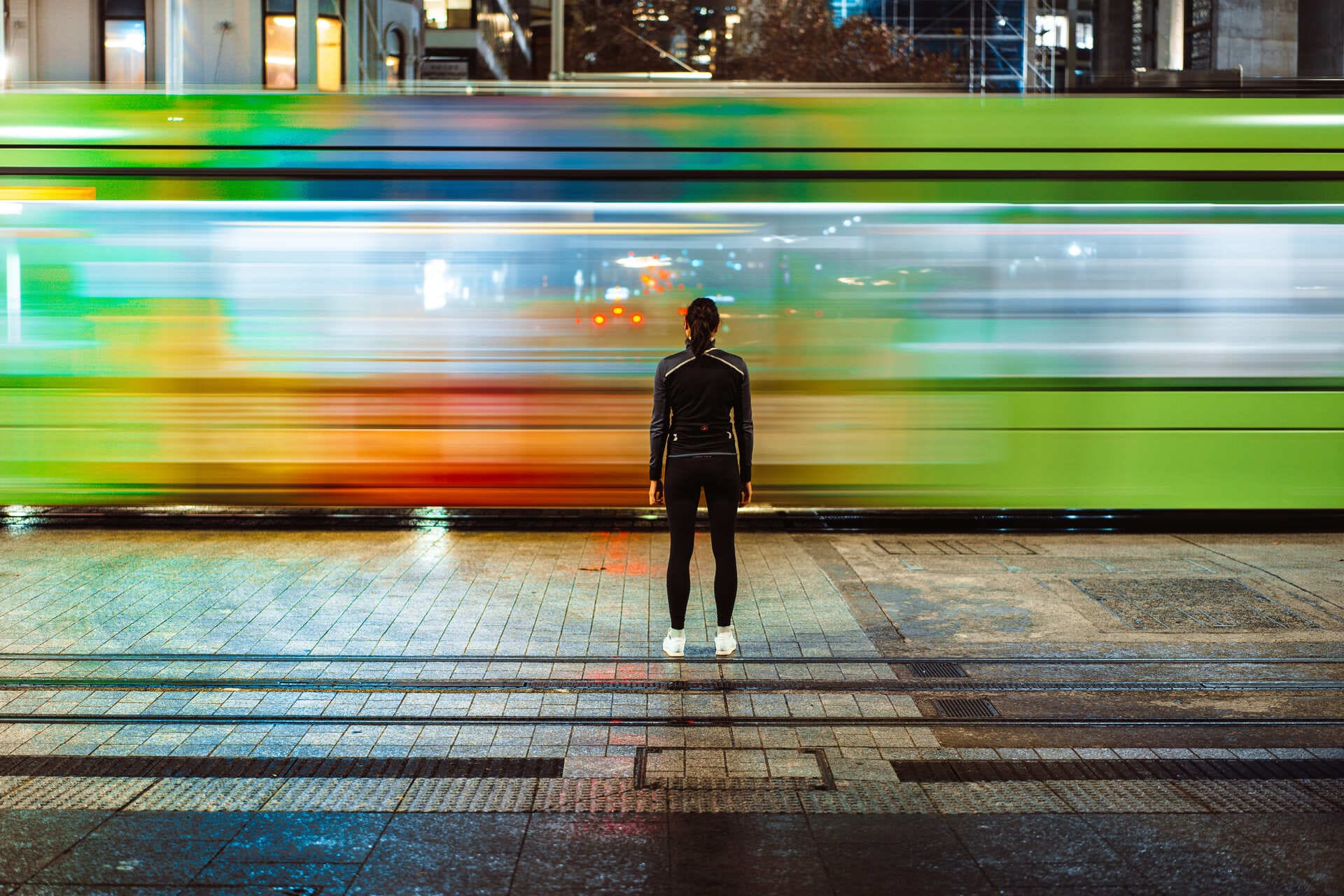 Urban city public transportation lights