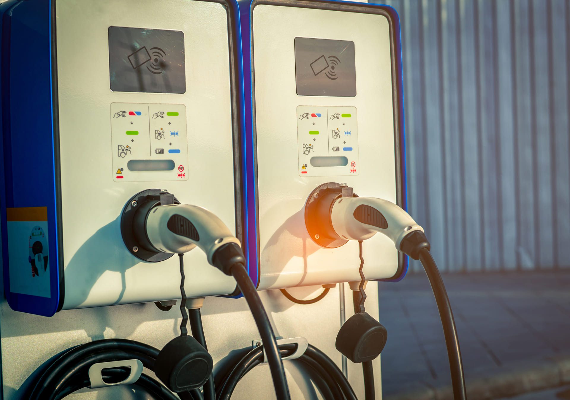 Electric vehicle charge ports in operation